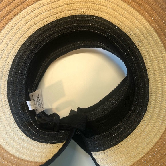 INC International Concepts Black & Tan Woven Sun Hat, Adjustable, NWT! - Picture 4 of 5